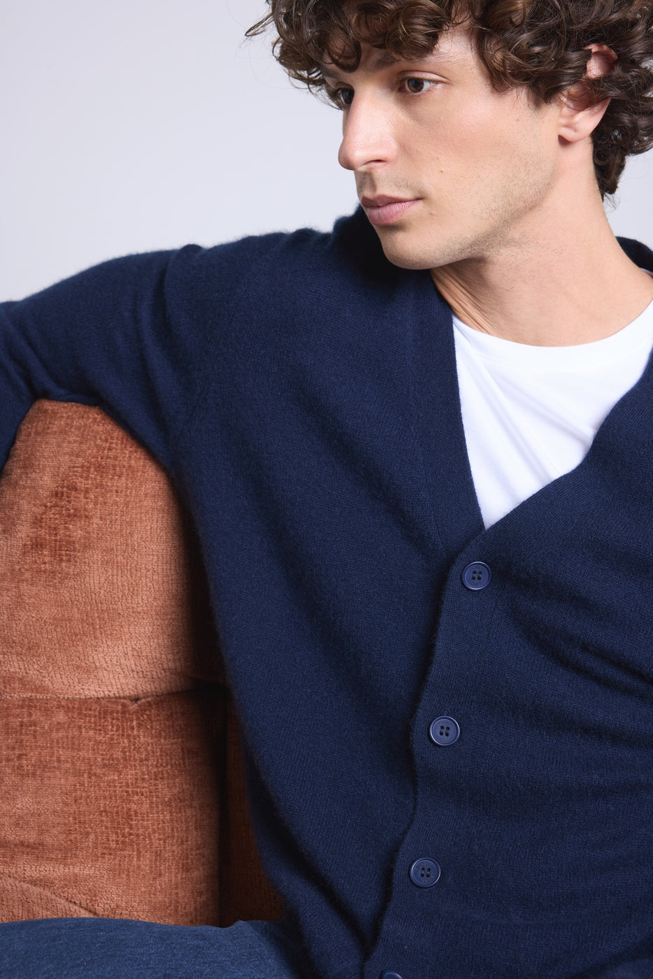Cardigan Col V Carl - Bleu Marine - Homme