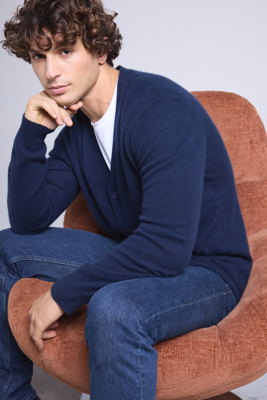 Cardigan Col V Carl - Bleu Marine - Homme