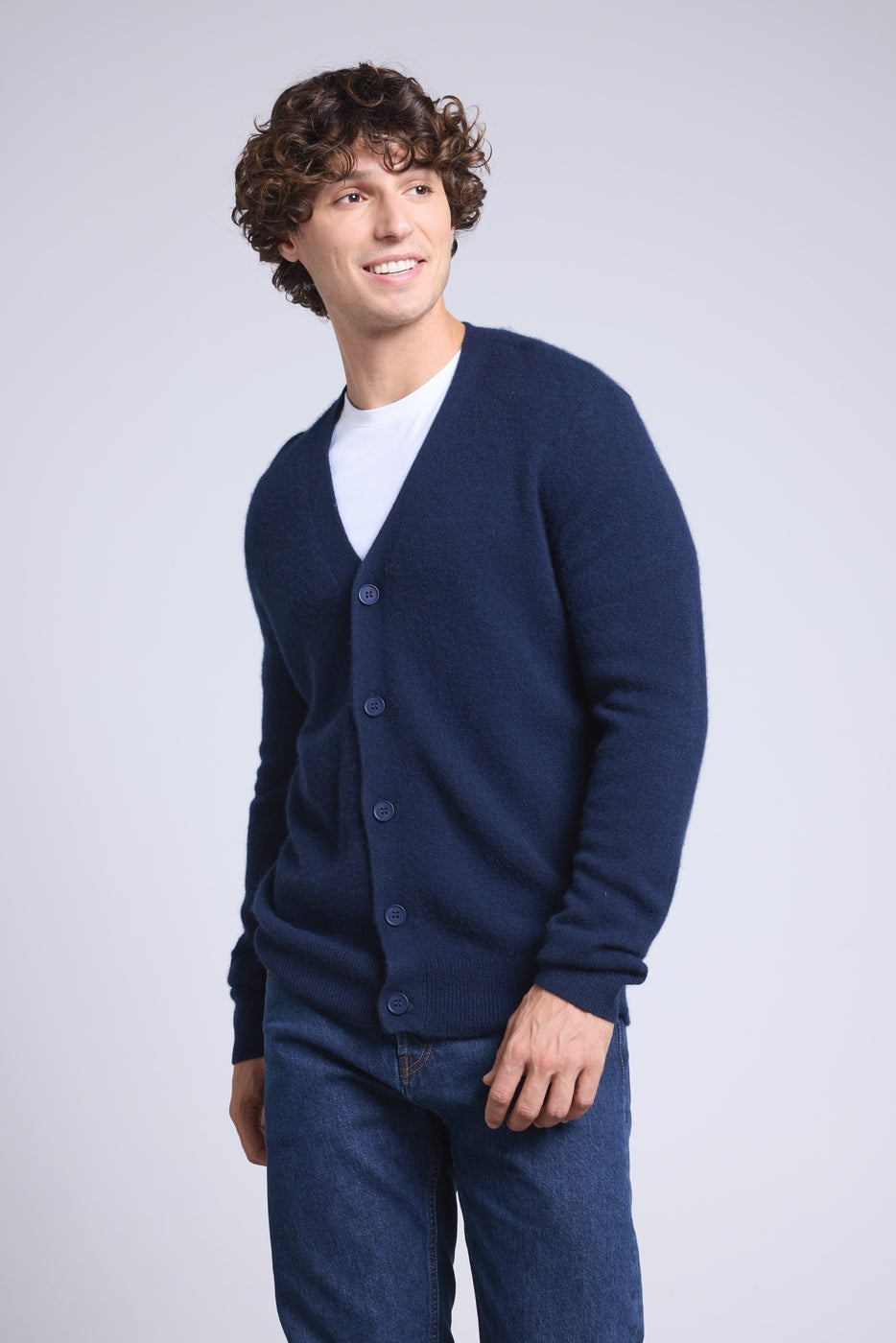 Cardigan Col V Carl - Bleu Marine - Homme
