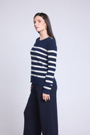 Pull Mariniere Carole - Bleu Marine Et Blanc - Femme