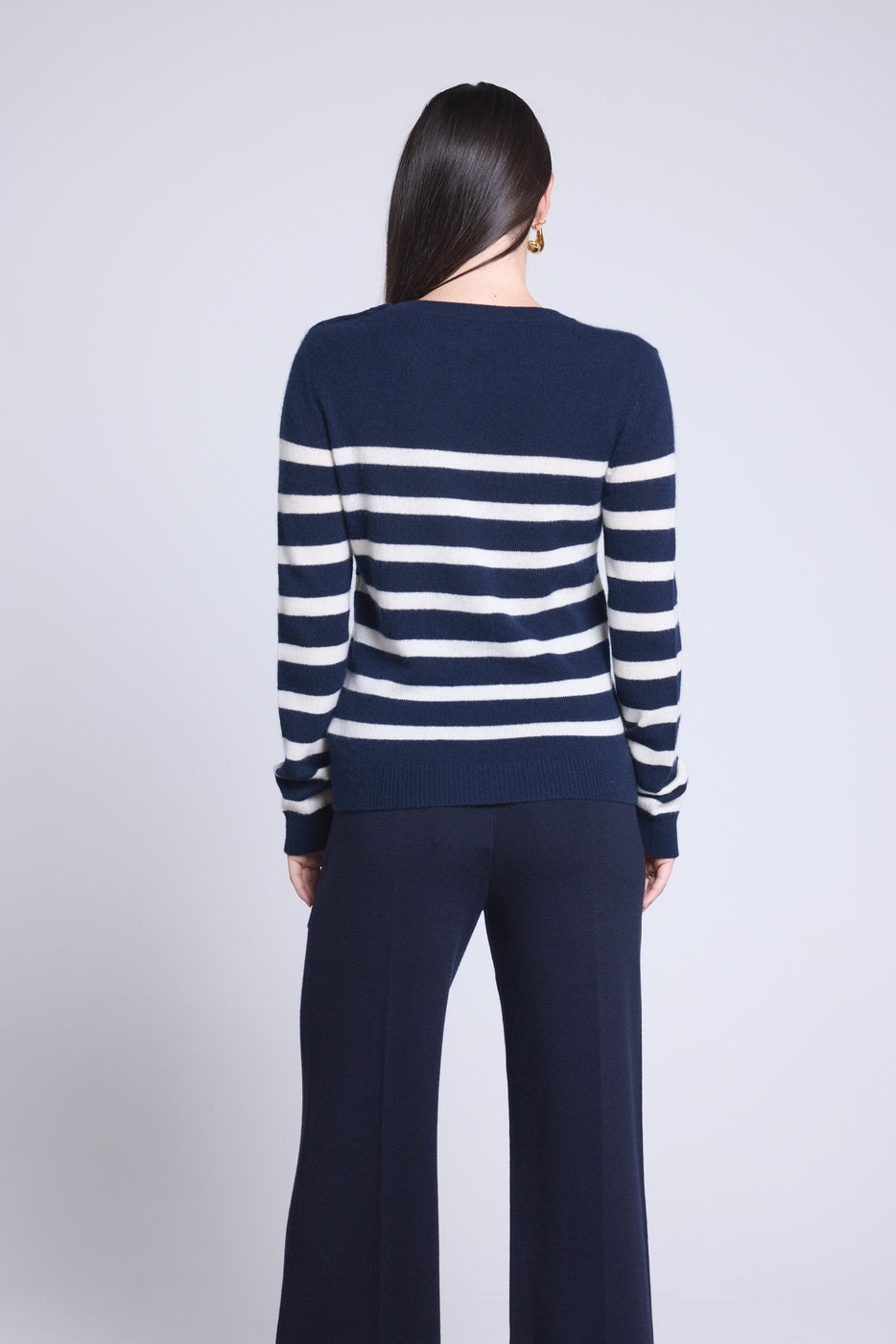 Carole Marinière Jumper - Navy and White - Women