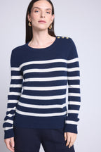 Carole Marinière Jumper - Navy and White - Women