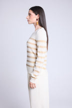 Pull Mariniere Carole - Blanc Dore - Femme