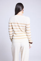 Pull Mariniere Carole - Blanc Dore - Femme