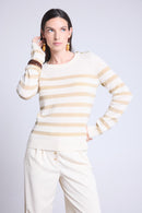 Pull Mariniere Carole - Blanc Dore - Femme