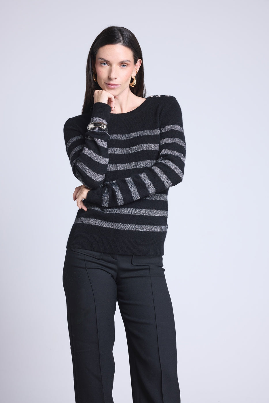 Carole Marinière Jumper - Silver Black - Women