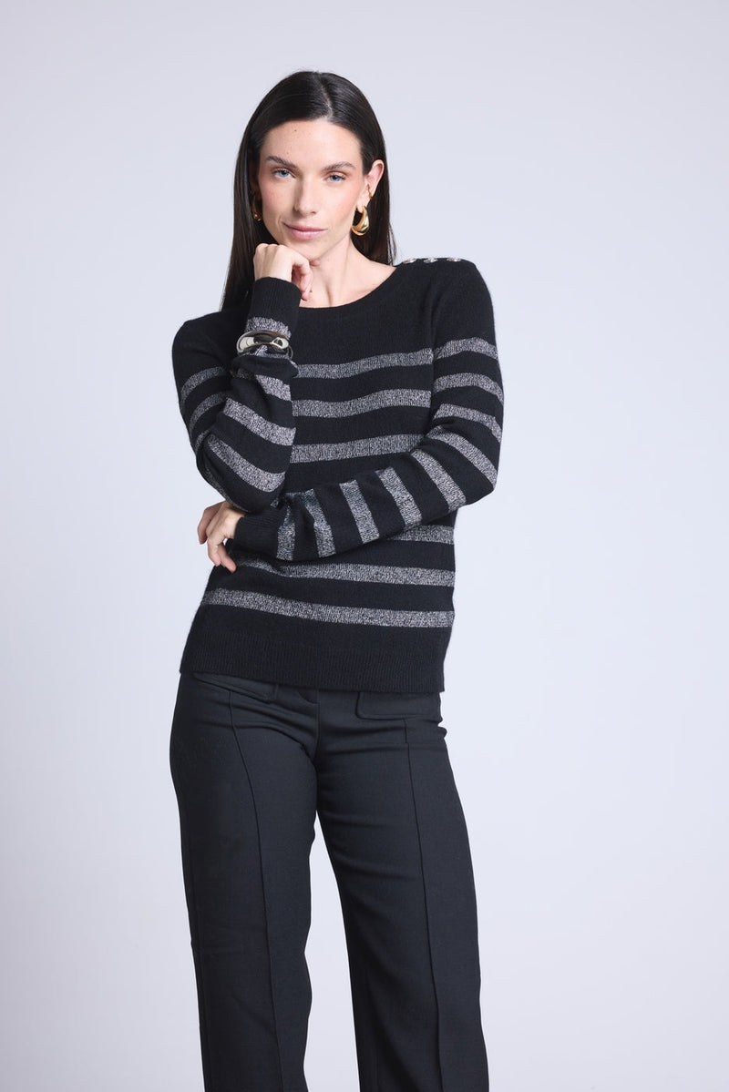 Pull Mariniere Carole - Noir Argente - Femme
