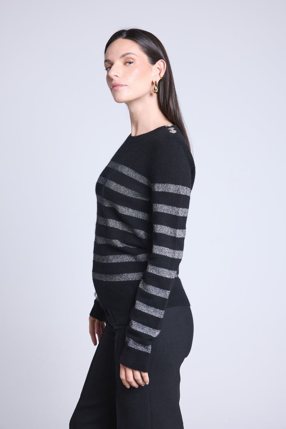 Carole Marinière Jumper - Silver Black - Women