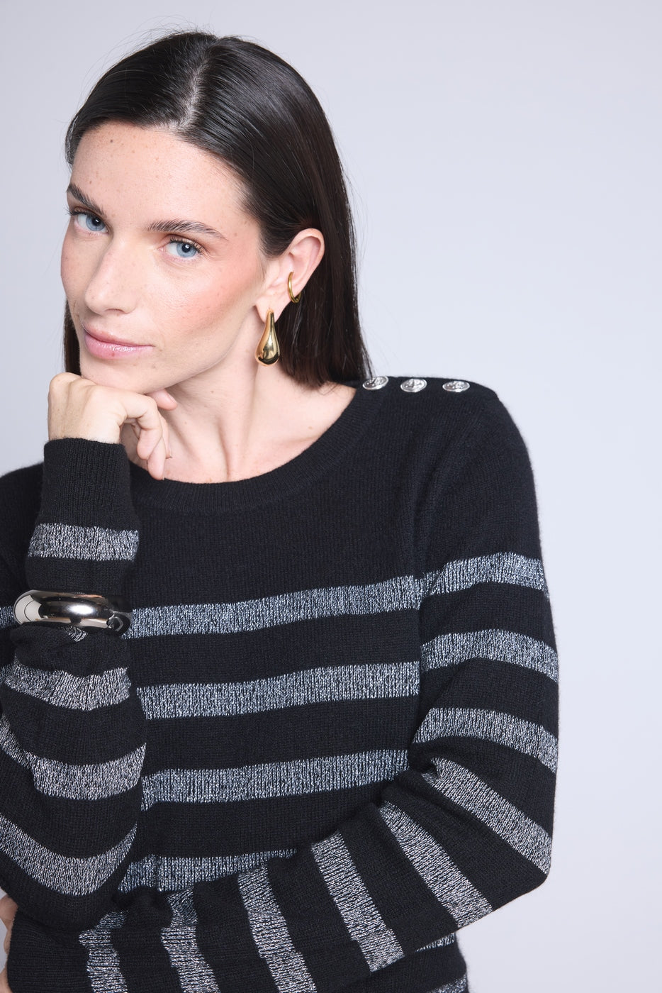 Carole Marinière Jumper - Silver Black - Women
