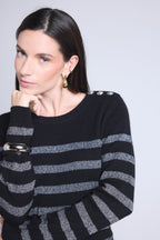 Carole Marinière Jumper - Silver Black - Women