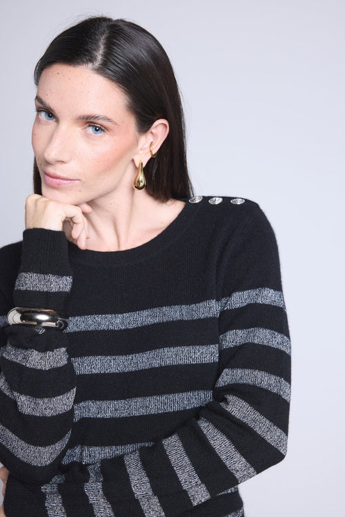 Pull Mariniere Carole - Noir Argente - Femme