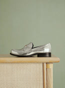 MOCASSINS ARGENTES CAROLE PETITE MENDIGOTE