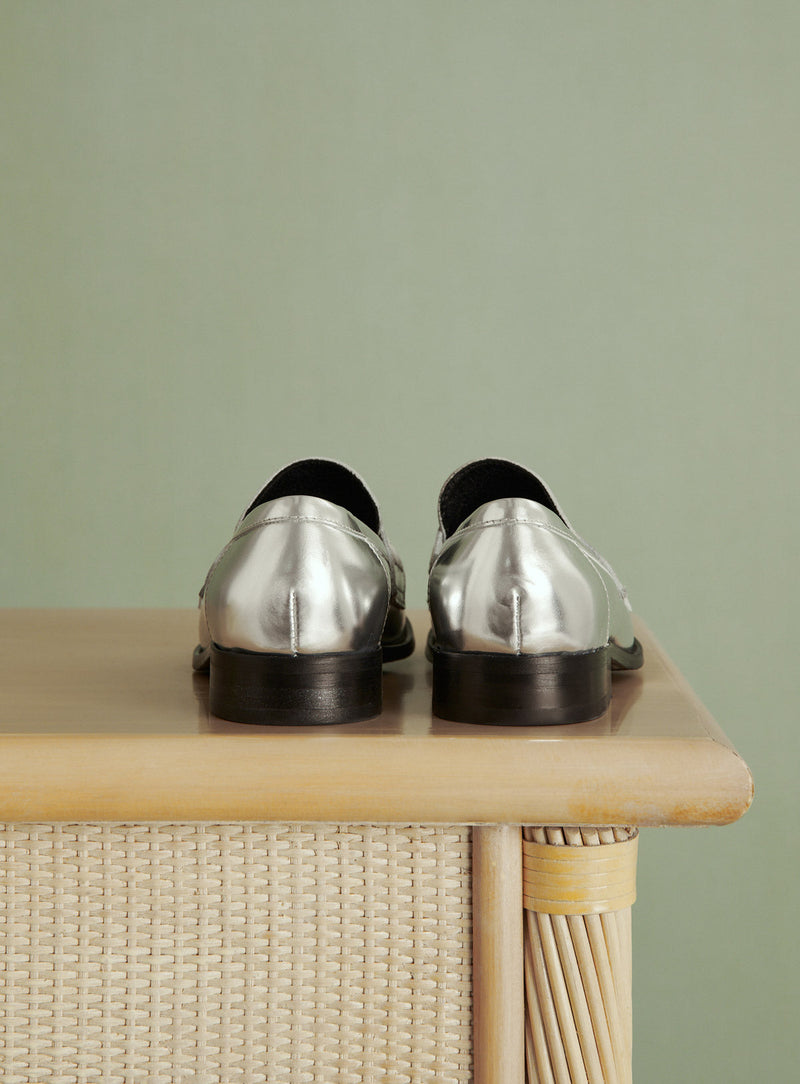 MOCASSINS ARGENTES CAROLE PETITE MENDIGOTE