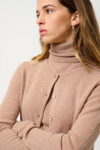 Round-Neck Cardigan - Caron - Chiné Camel