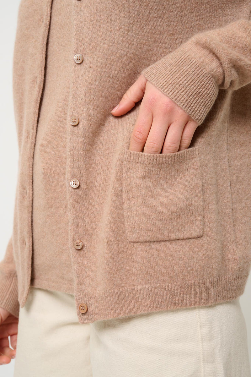 Cardigan Col Rond - Caron - Camel Chiné