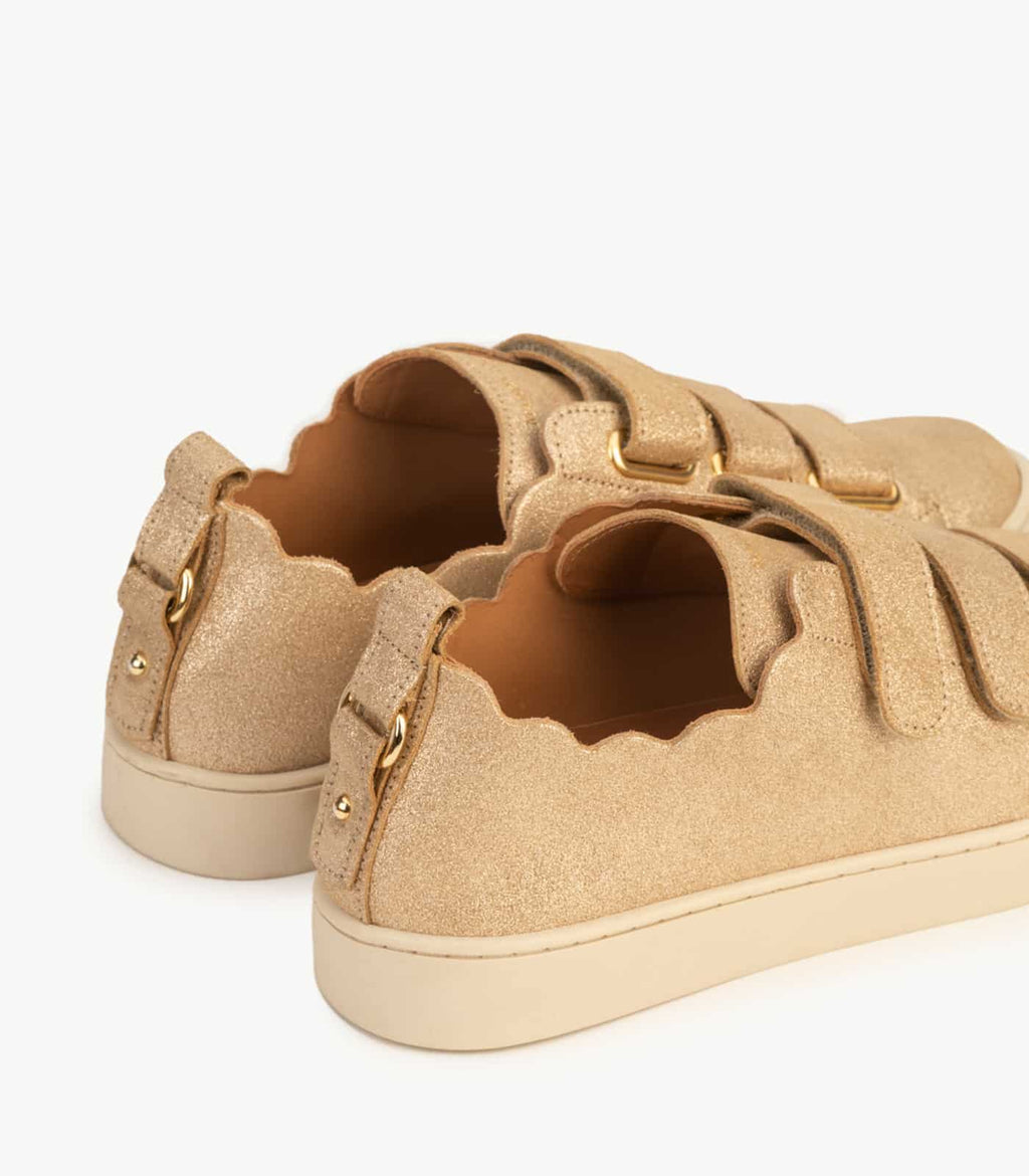 Julianne Trainers - Glitter Leather - Light Gold