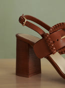 SANDALES A TALONS MARRONS BOIS CARRIE PETITE MENDIGOTE