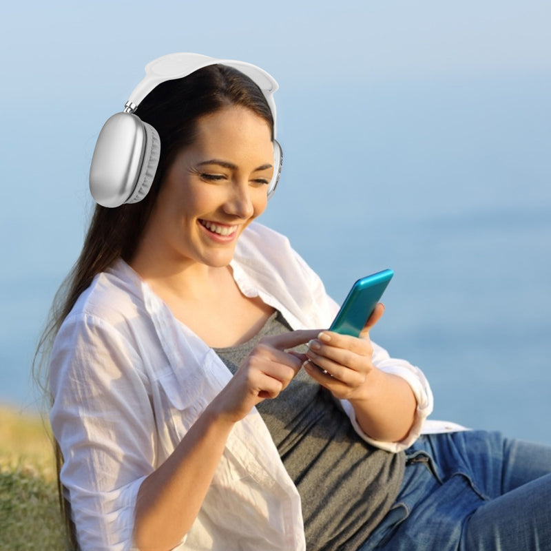 Bluetooth Wireless Headphones - Silver - Men - Women