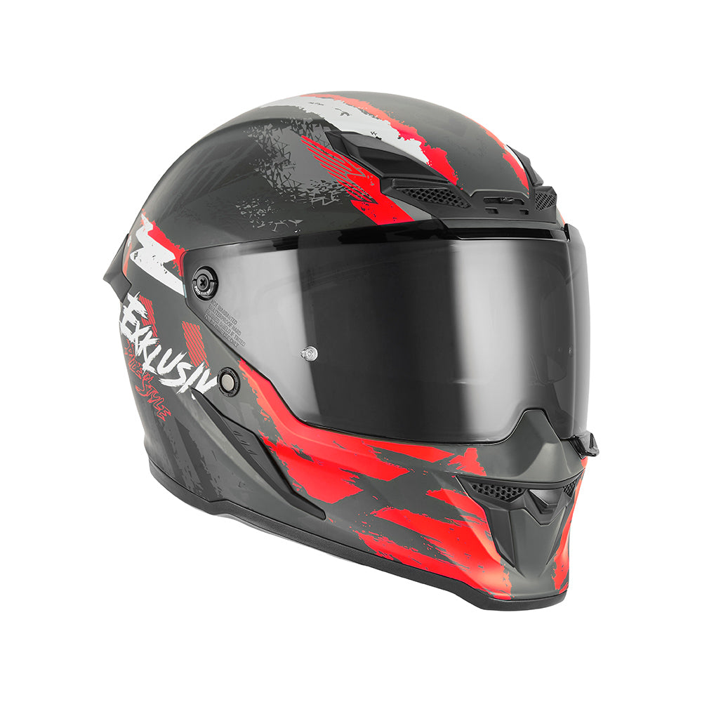 Goliath Cut D Full-Face Helmet - Matt Black / Red
