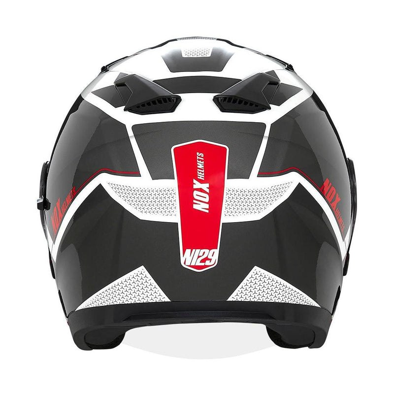 Casque Jet Nox N129 Triom - Blanc Rouge