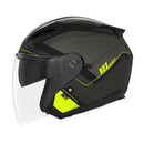Casque Jet Nox N129 Triom Noir Mat - Jaune