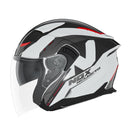 Casque Jet Nox N130 Klint - Blanc Rouge