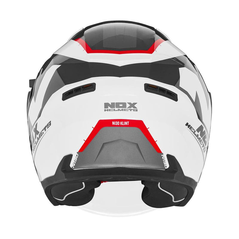 Casque Jet Nox N130 Klint - Blanc Rouge