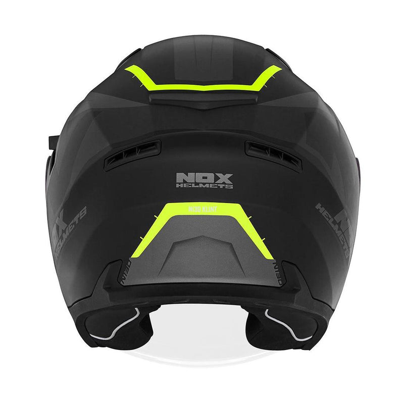 Casque Jet Nox N130 Klint Noir Mat - Jaune