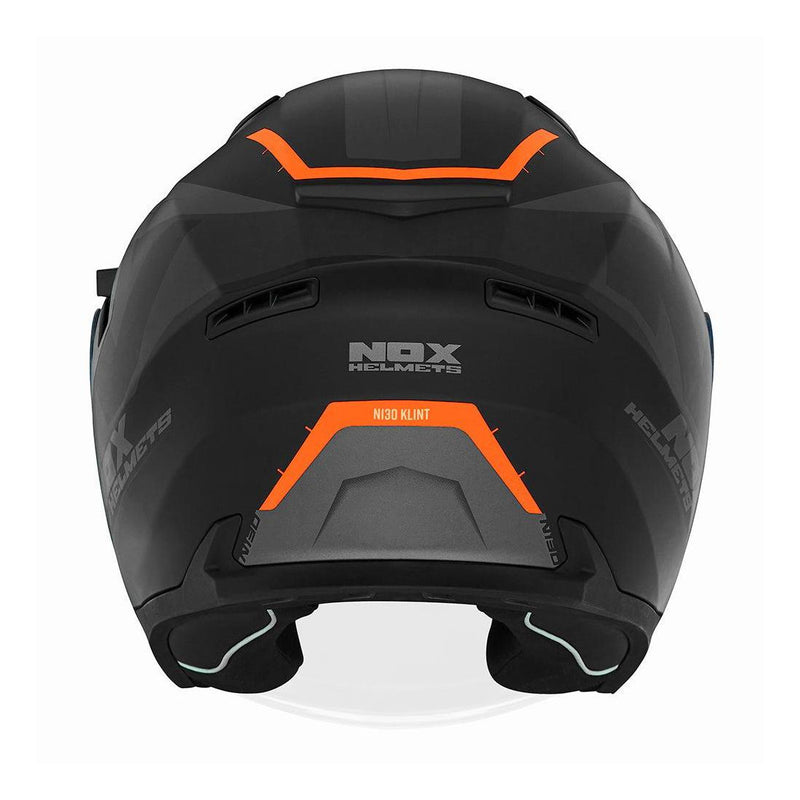 Casque Jet Nox N130 Klint Noir Mat - Orange