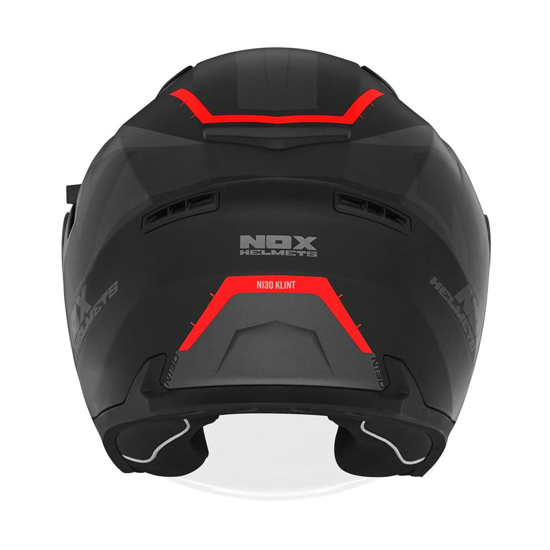 Casque Jet Nox N130 Klint Noir Mat - Rouge