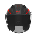 Casque Jet Nox N130 Myst Noir Mat - Rouge