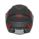 Casque Jet Nox N130 Myst Noir Mat - Rouge