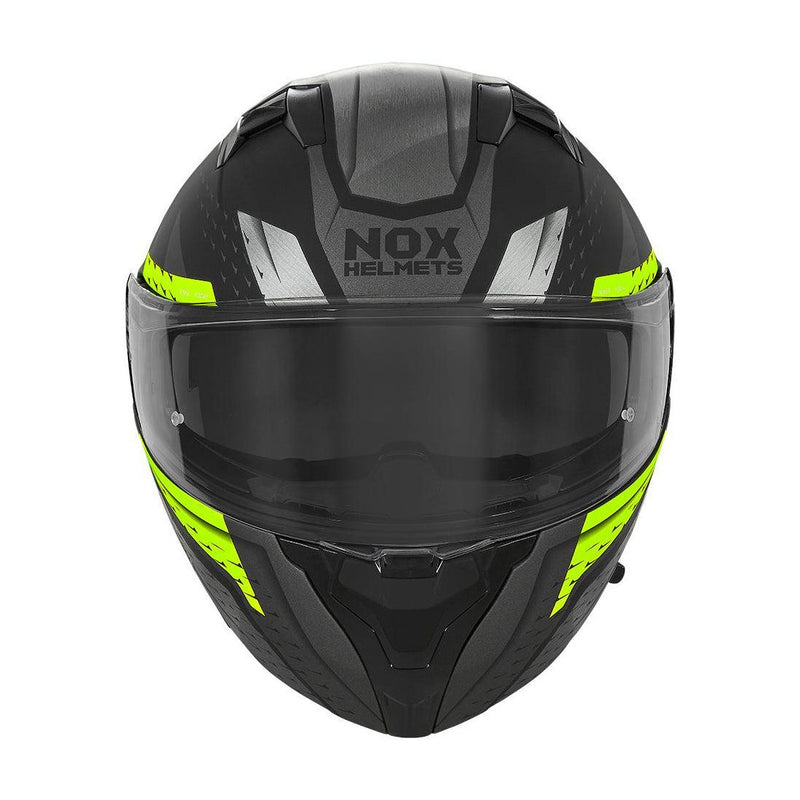 Casque Modulable Nox N966 Focal Noir Mat - Jaune