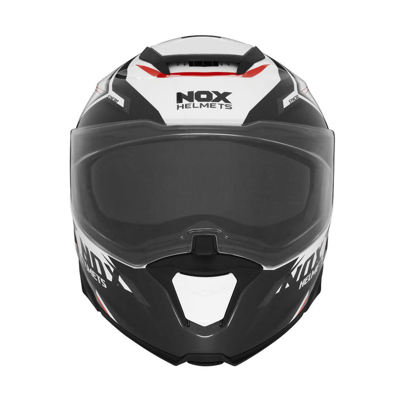 Casque Modulable Nox N967 Synchro - Blanc Rouge