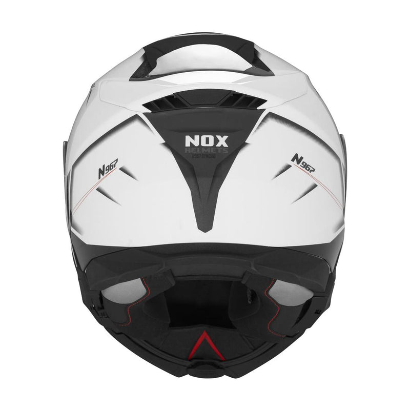Casque Modulable Nox N967 Synchro - Blanc Rouge