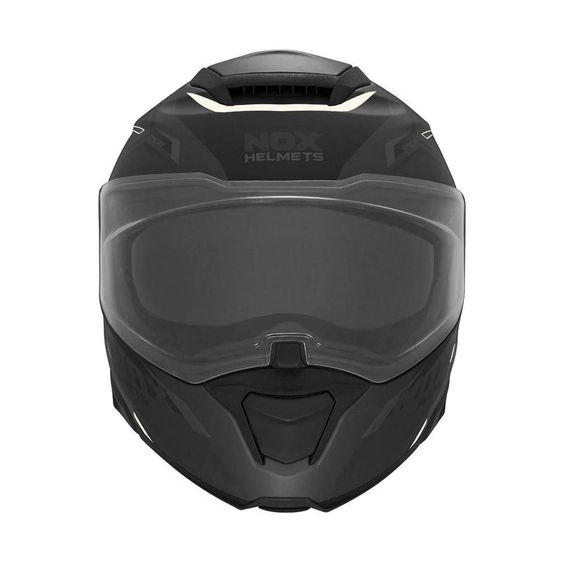 Casque Modulable Nox N967 Synchro Mat - Blanc Noir