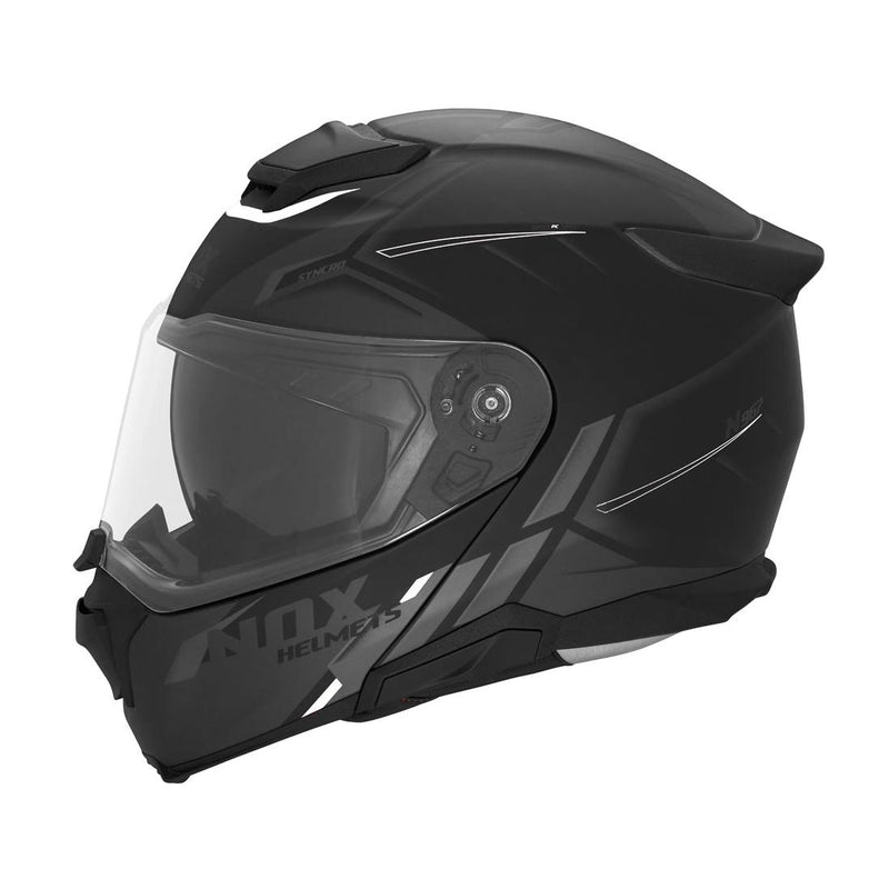 Casque Modulable Nox N967 Synchro Mat - Blanc Noir