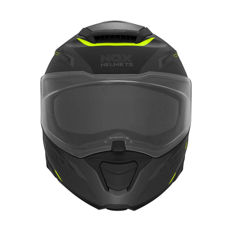 Casque Modulable Nox N967 Synchro Noir Mat - Jaune