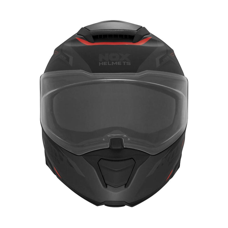 Casque Modulable Nox N967 Synchro Noir Mat - Rouge