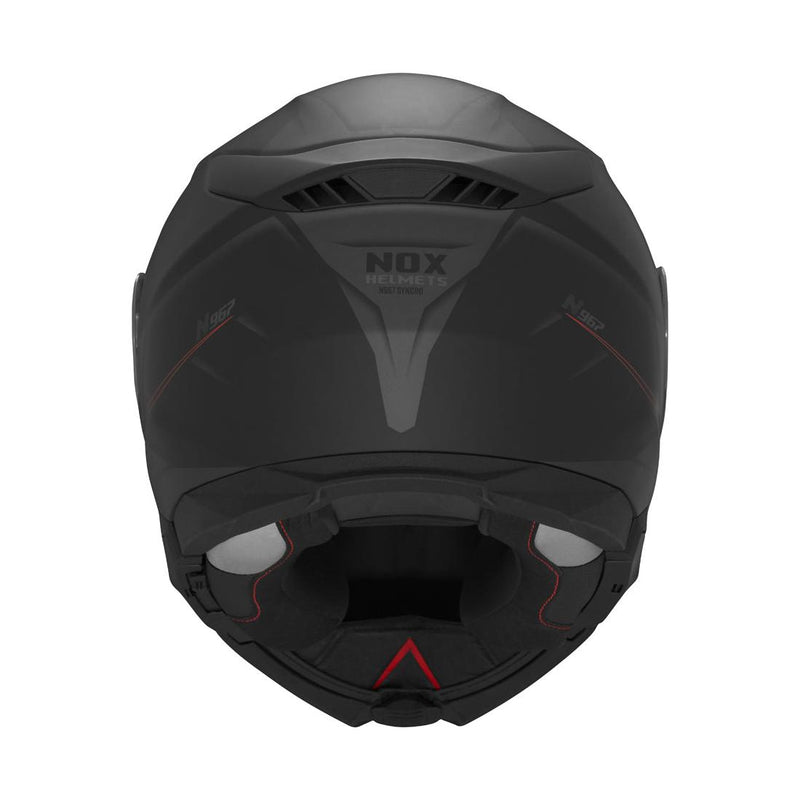 Casque Modulable Nox N967 Synchro Noir Mat - Rouge