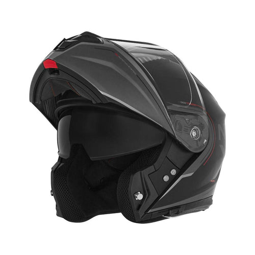 Casque Modulable Nox N968 Tomak Noir Mat - Rouge