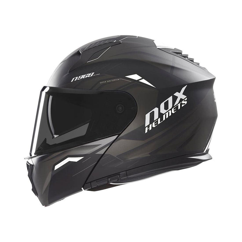 Casque Modulable Nox N968 Ultra Noir Mat - Blanc