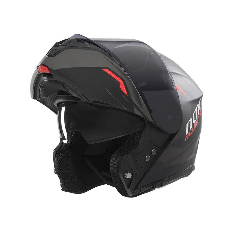 Casque Modulable Nox N968 Ultra Noir Mat - Rouge