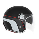 Casque Premium Nox Jet Heritage Line Mat - Rouge Blanc Noir