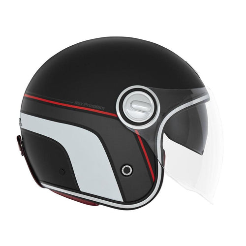 Casque Premium Nox Jet Heritage Line Mat - Rouge Blanc Noir