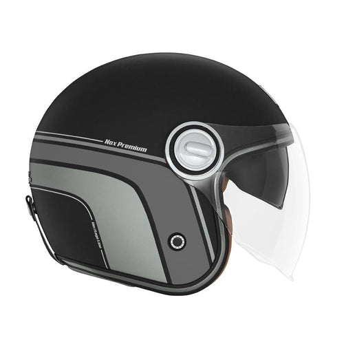 Casque Premium Nox Jet Heritage Line Noir Mat - Titanium