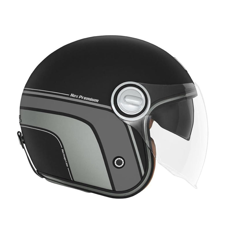 Casque Premium Nox Jet Heritage Line Noir Mat - Titanium