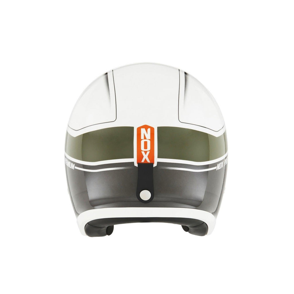 Casco Premium Nox Jet Next Shaker - Blanco Caqui Naranja