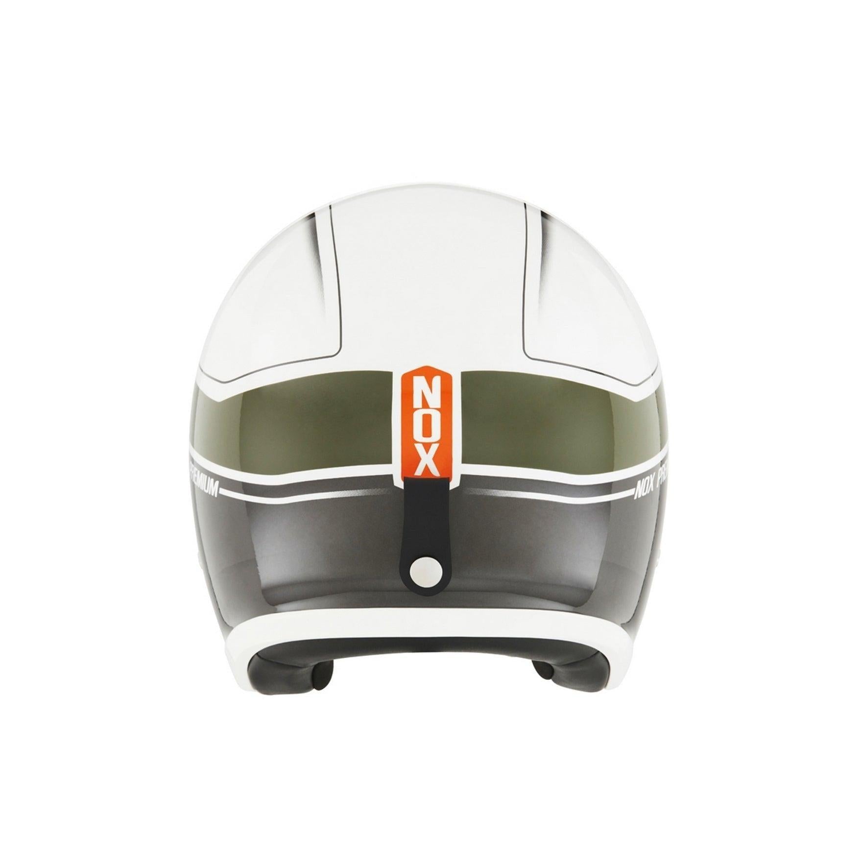 Casco Premium Nox Jet Next Shaker - Blanco Caqui Naranja