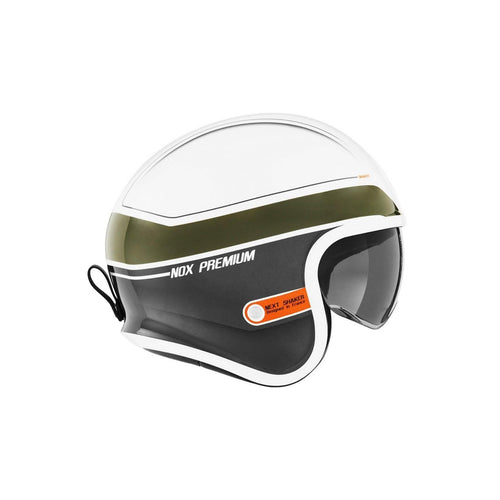 Casque Premium Nox Jet Next Shaker - Blanc Kaki Orange